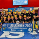 Das Team des HC-Leipzig bei der Ausftiegskrönung